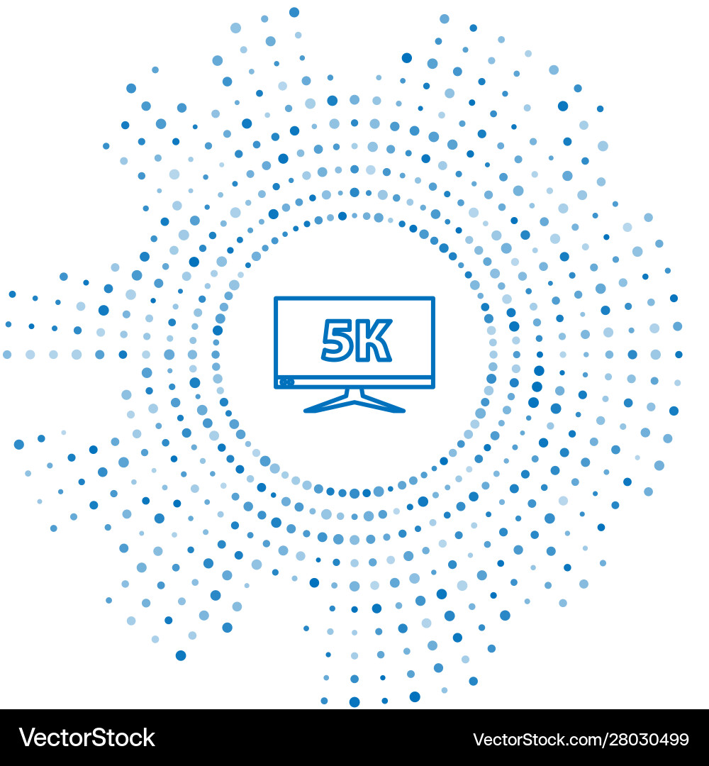 Blue line computer pc monitor display with 5k vector image