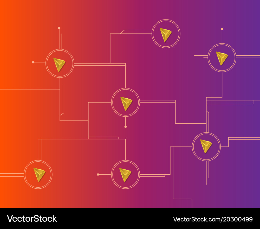 Cryptocurrency tron blockchain circuit background vector image