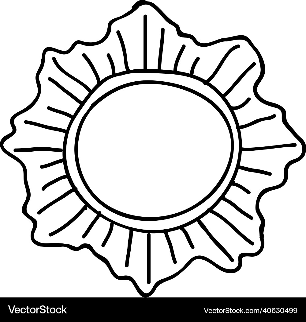Decorative round frame empty shape in sketchy vector image