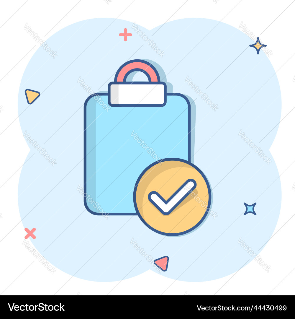 Document checkbox icon in comic style test Document checkbox icon in comic style test Vector Image