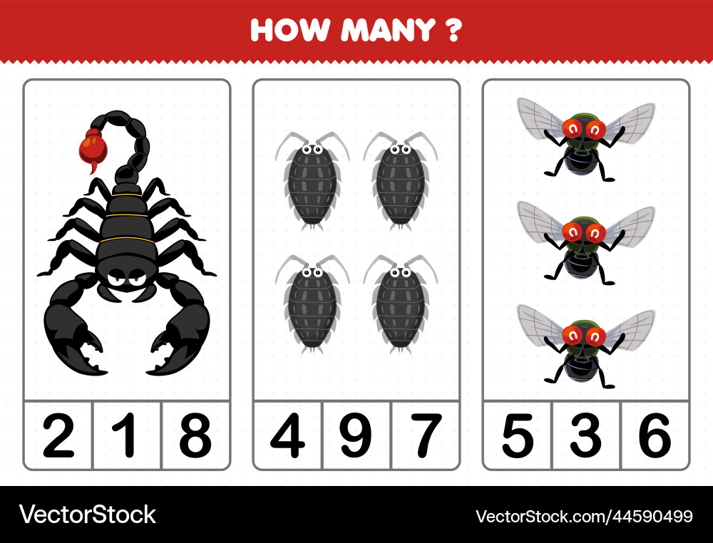 Education game for children counting how many Vector Image