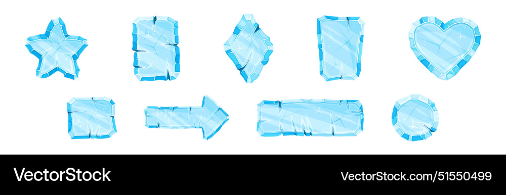 Ice shaped elements for game and web design Ice shaped elements for game and web design vector image