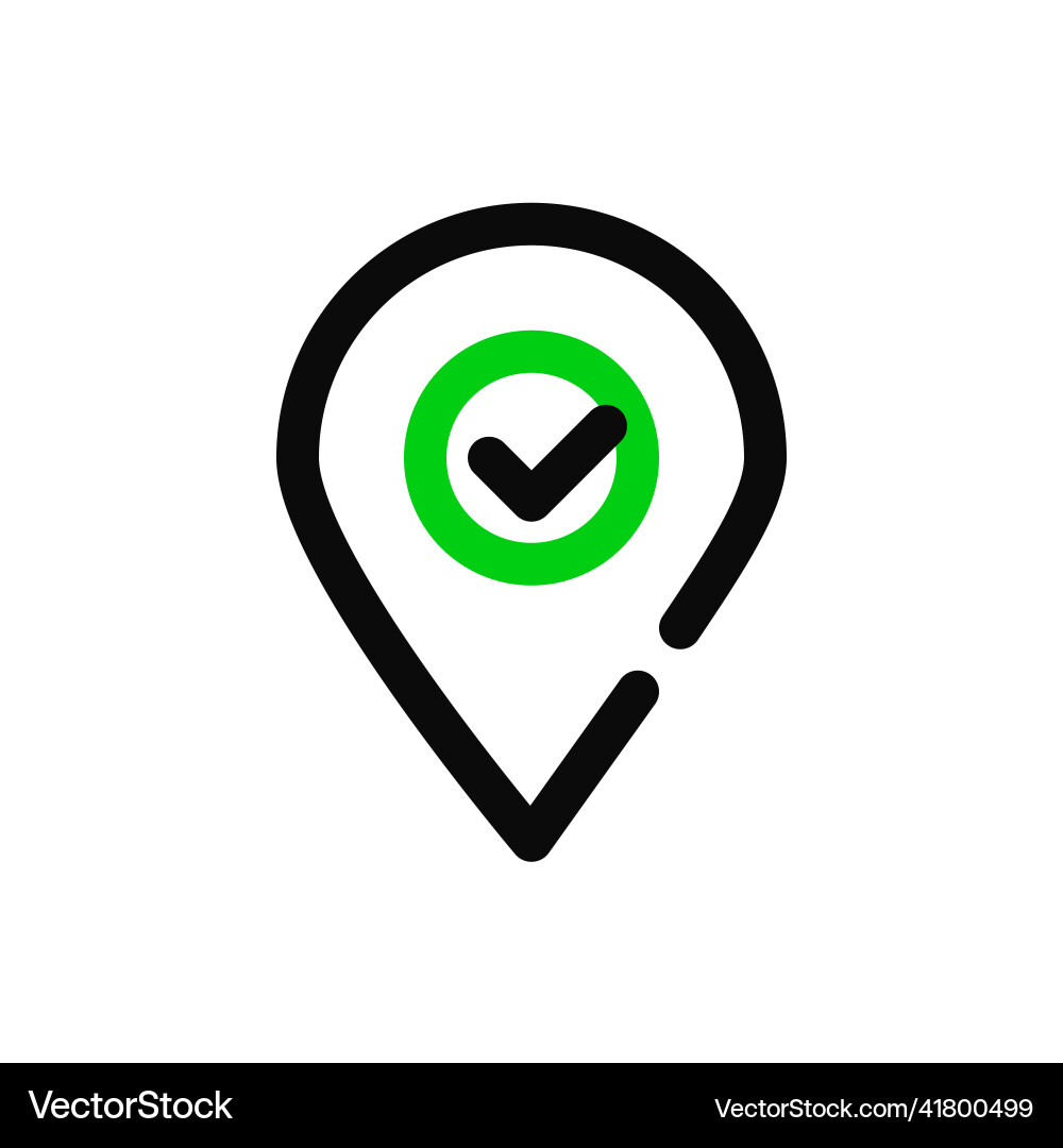 Location approved map pointer icon pixel perfect Location approved map pointer icon pixel perfect vector image