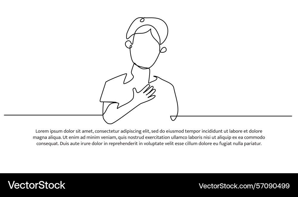 One line man patient abstract minimal continuous One line man patient abstract minimal continuous vector image