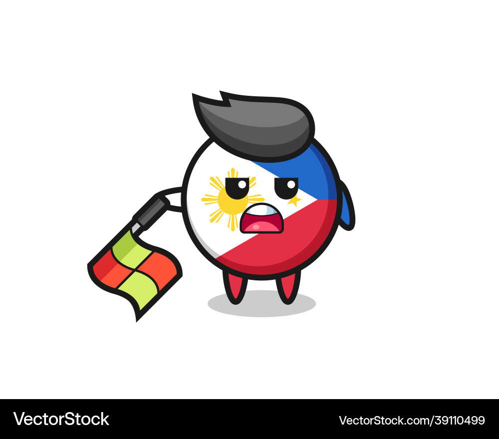 Philippines flag badge character as line judge vector image