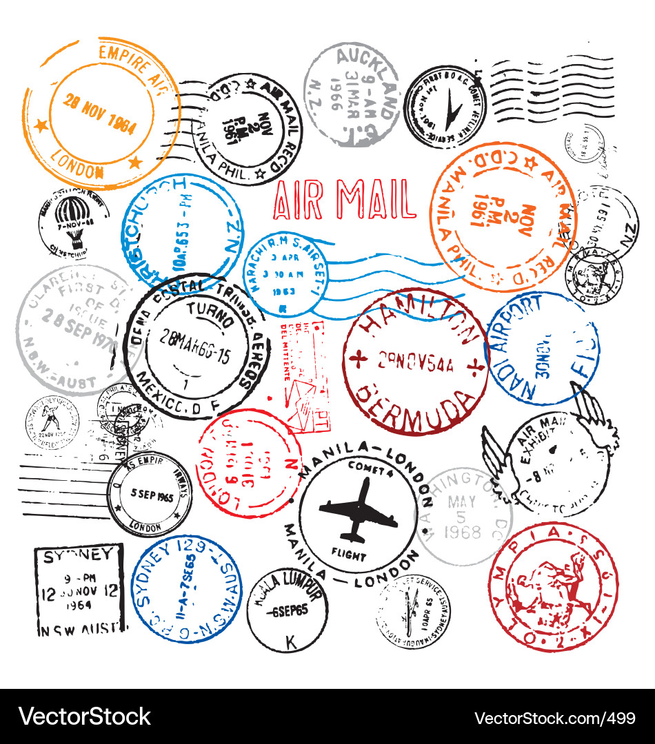 Postmark Collection Royalty Free Vector Image - VectorStock