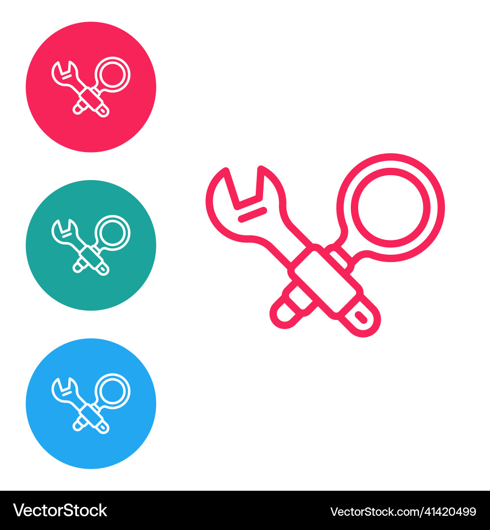 Red line debugging icon isolated on white Red line debugging icon isolated on white Vector Image