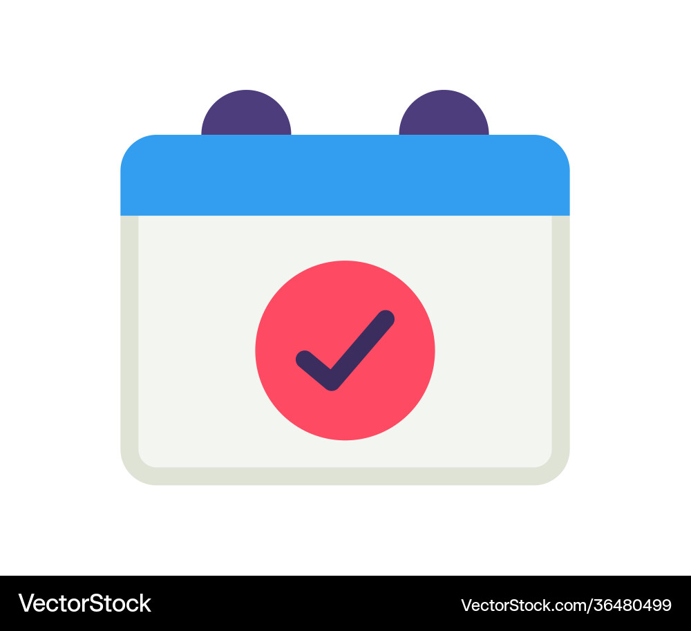 Schedule complete finish single isolated icon Vector Image