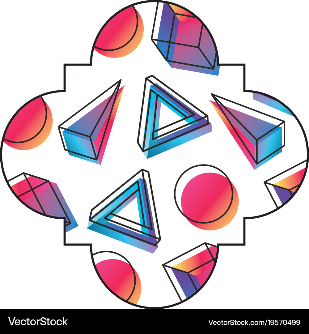 Seamless pattern label shape with geometric Vector Image