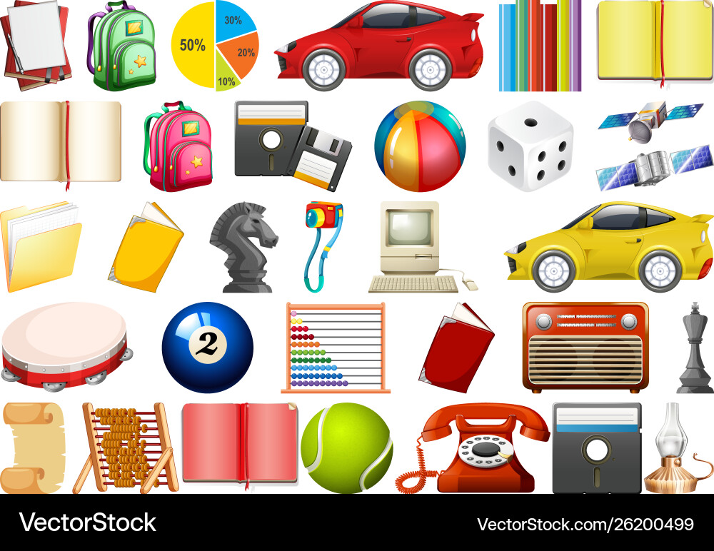 Set different objects vector image