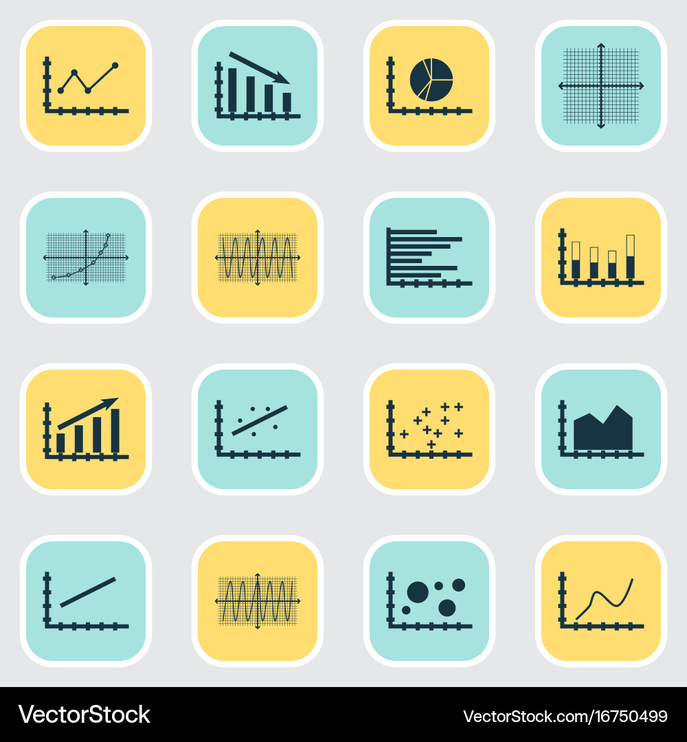 Set of graphs diagrams and statistics icons vector image