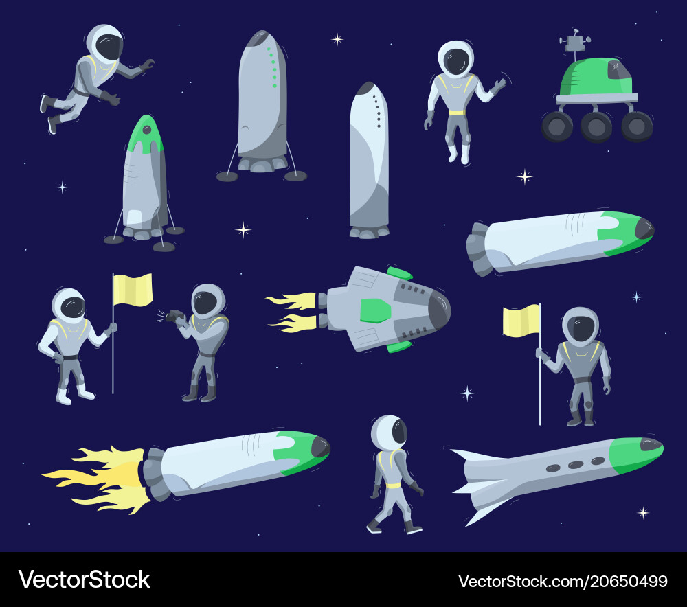 Set of space objects Vector Image
