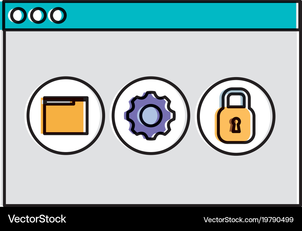 Template with icons menu Vector Image
