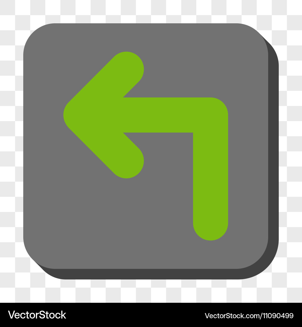 Turn left rounded square button Vector Image