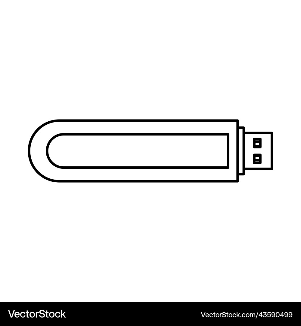 Usb flash icon outline and technology memory Usb flash icon outline and technology memory vector image