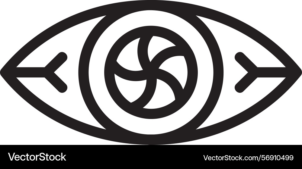 Vision vortex linear style icon design Vector Image
