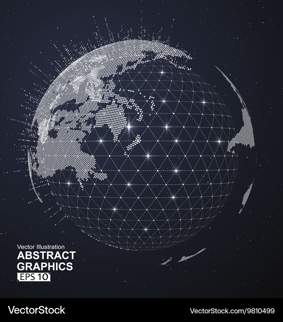 World map point line composition representing Vector Image