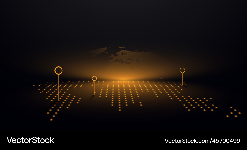 World map with location marking pin navigation World map with location marking pin navigation vector image
