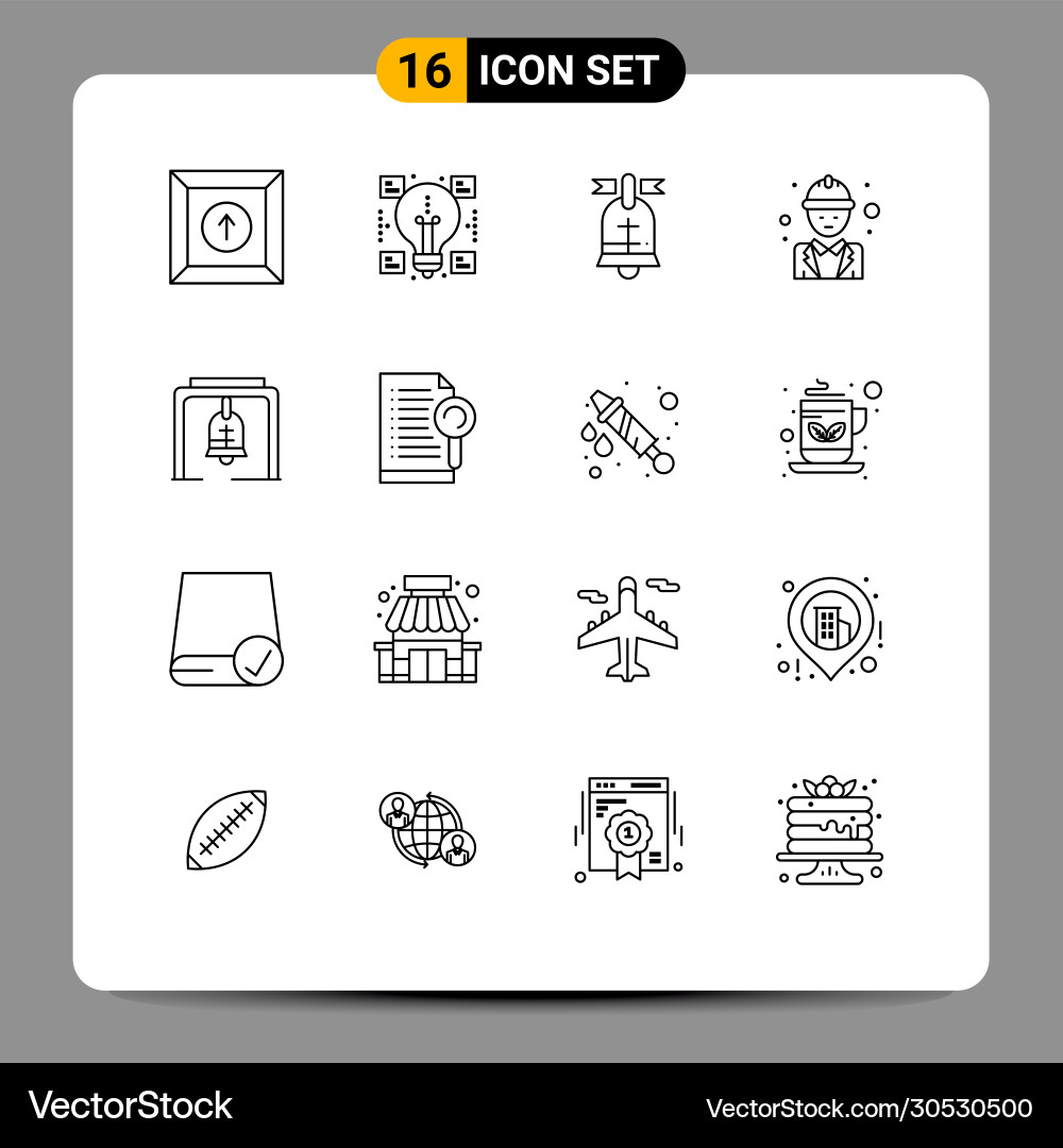 16 universal outlines set for web and mobile Vector Image
