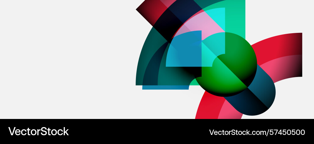 Abstract colorful shapes overlap creating dynamic Vector Image