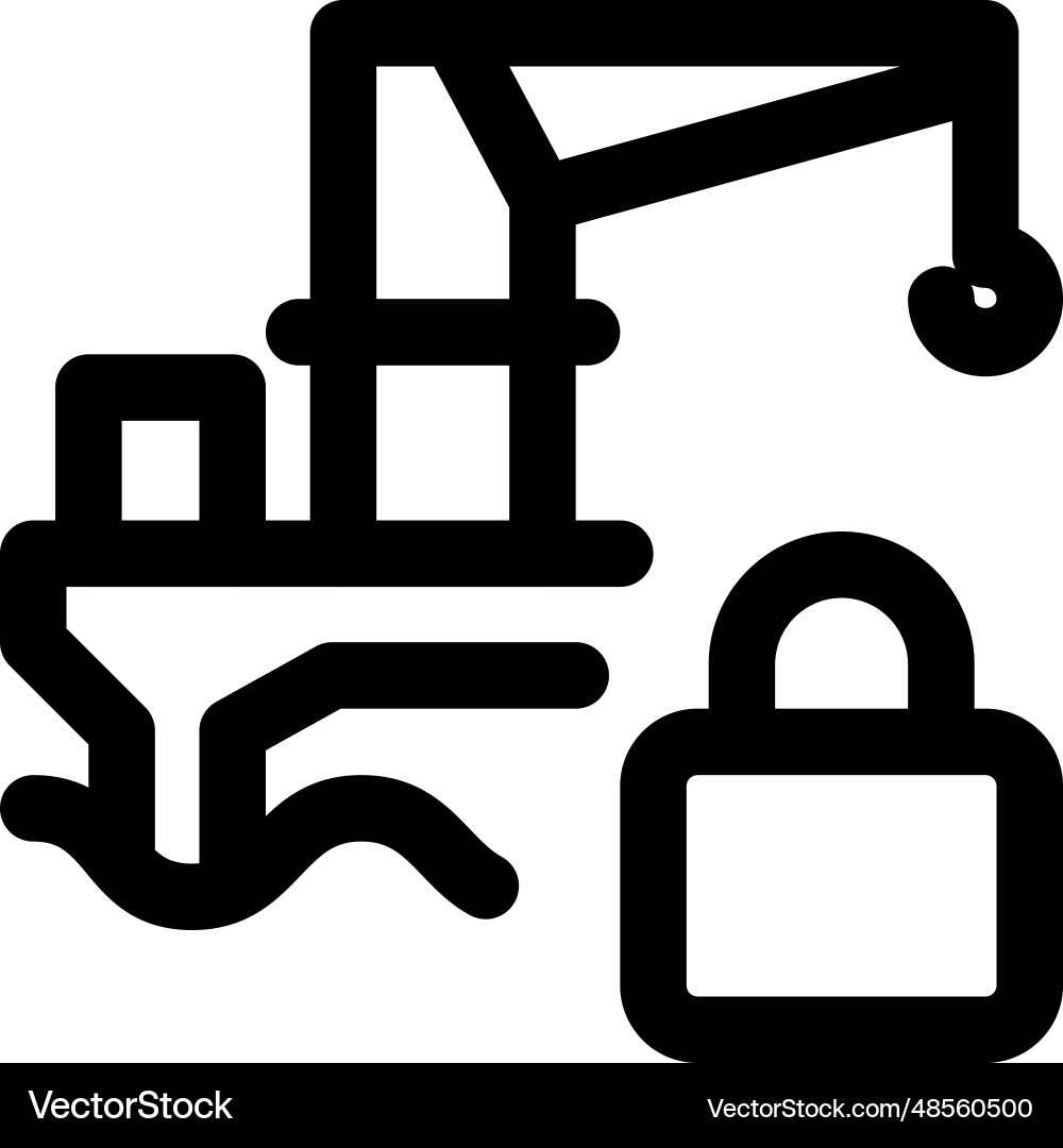 Advance system security in mining crane Vector Image