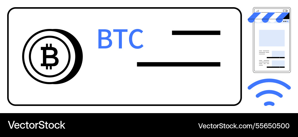 Bitcoin wallet transaction concept with mobile Bitcoin wallet transaction concept with mobile vector image