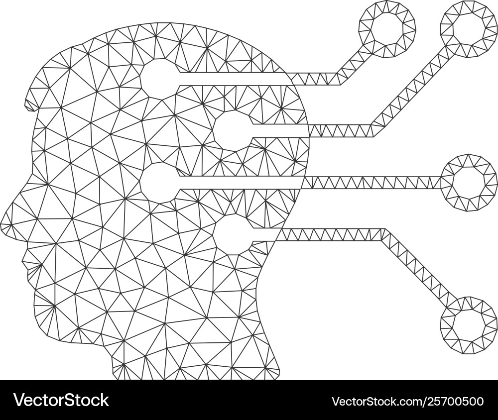 Brain interface circuit polygonal frame Brain interface circuit polygonal frame vector image