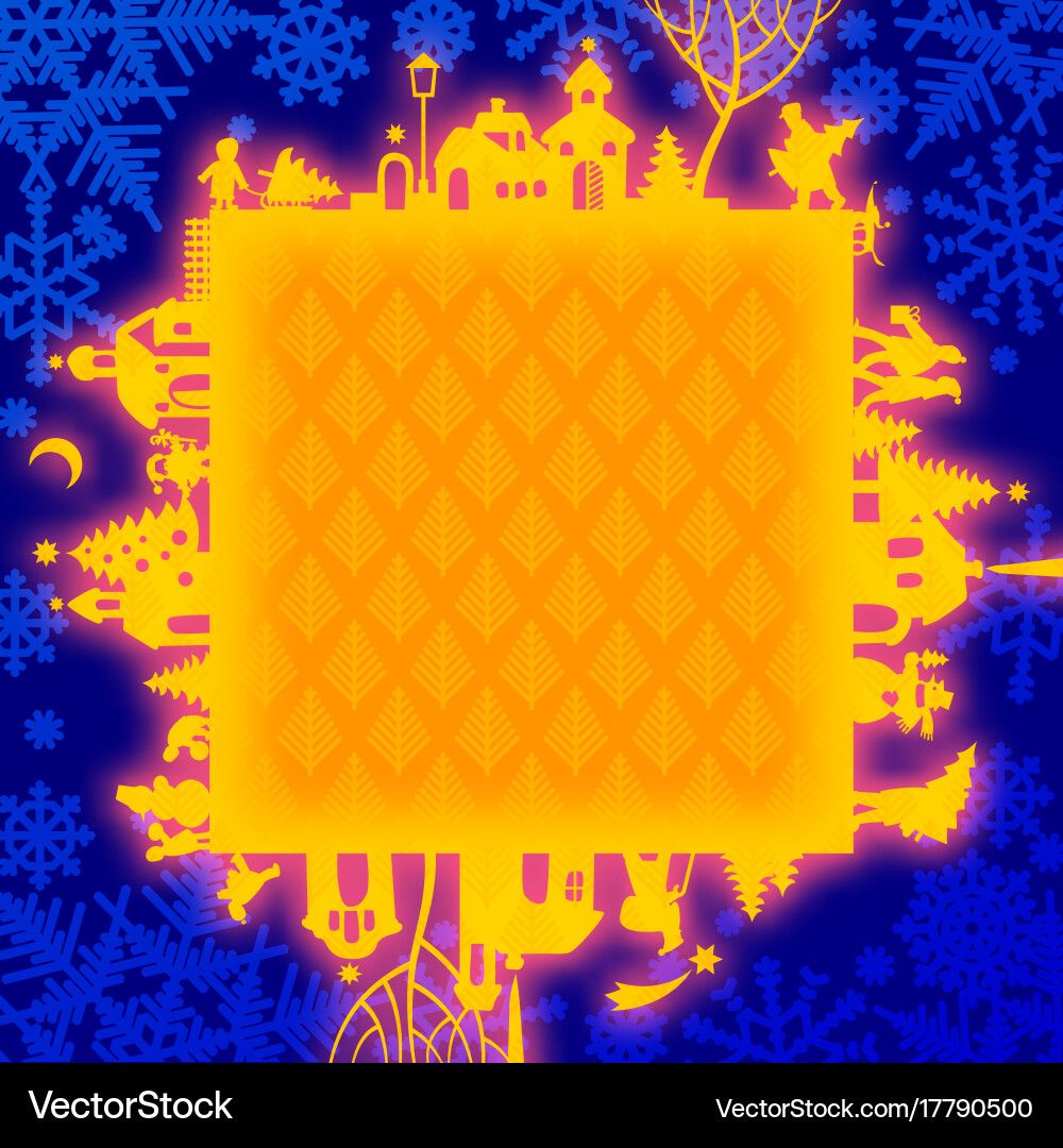 Christmas and new years frame Vector Image