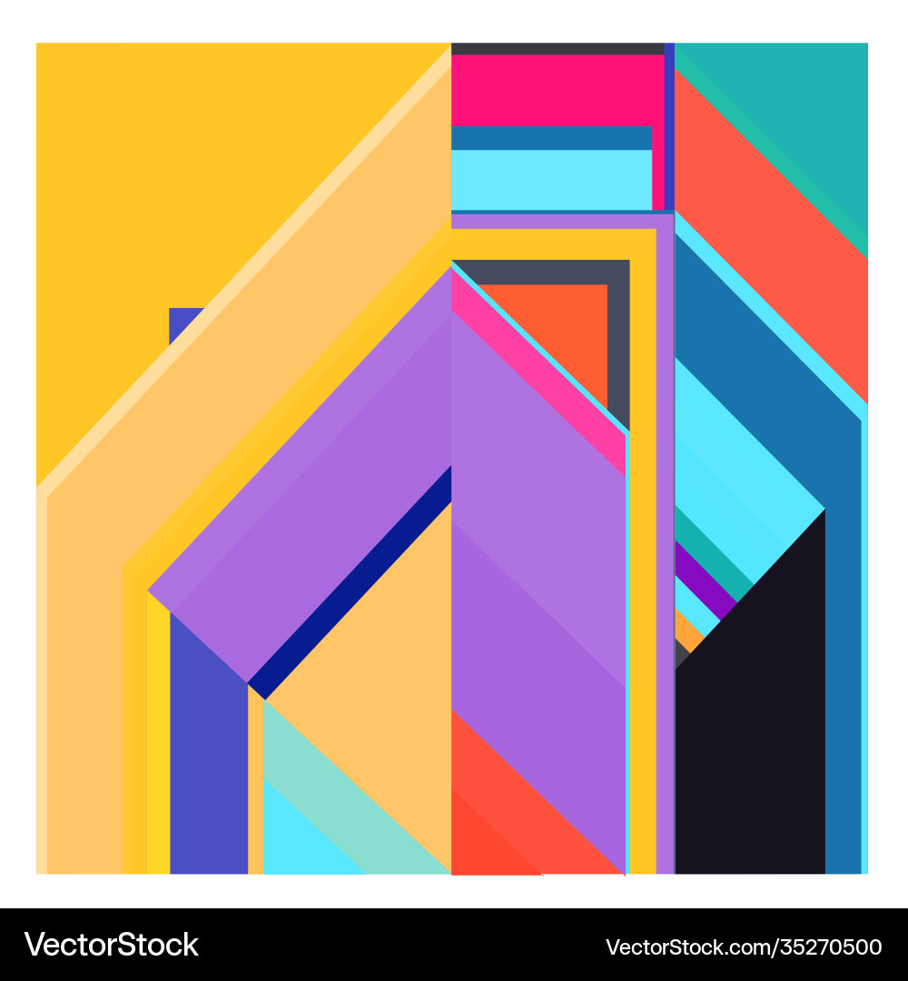 Colorful geometric and curve background pattern Vector Image
