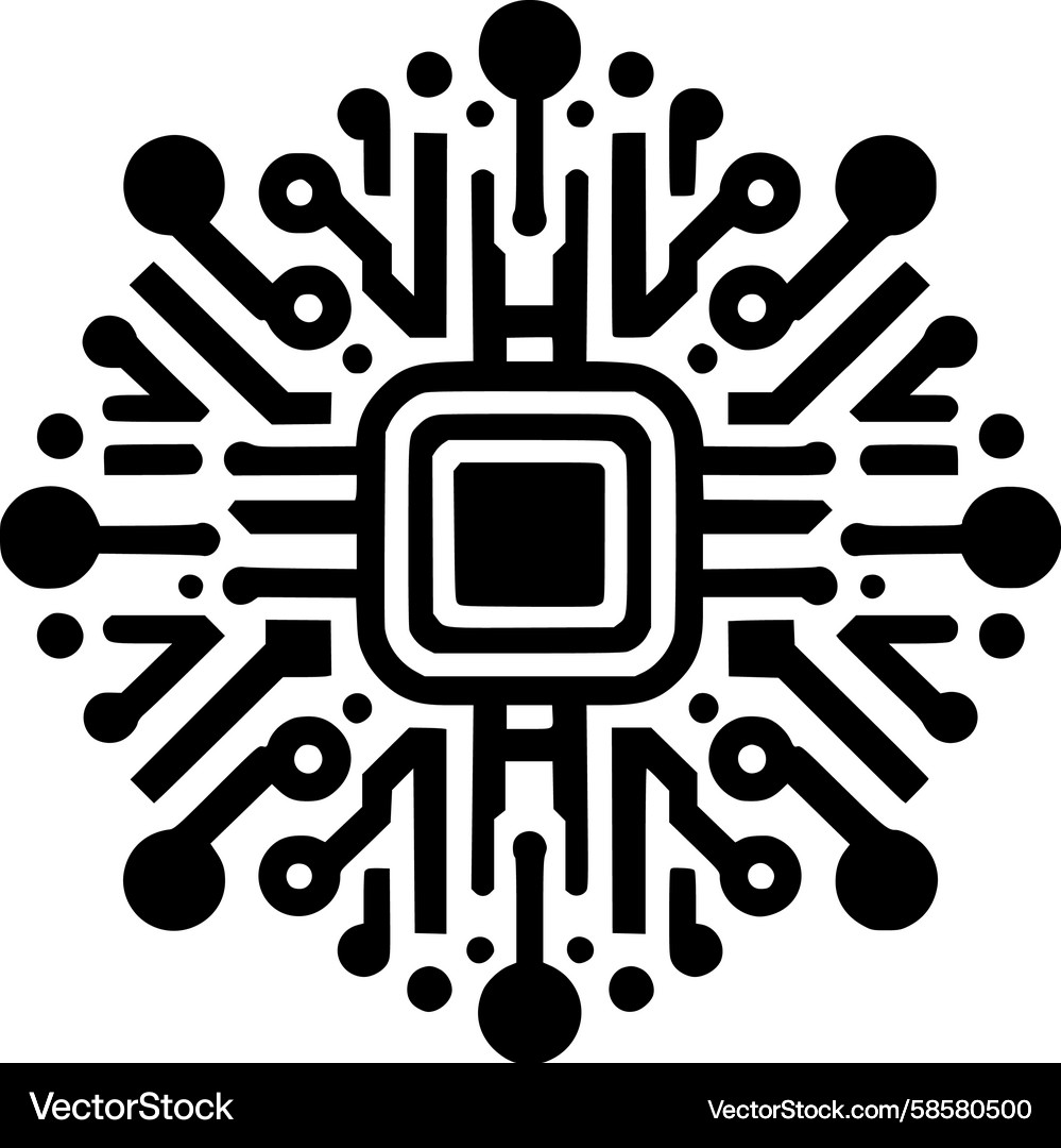 Complex Circuit Pattern Vector Image