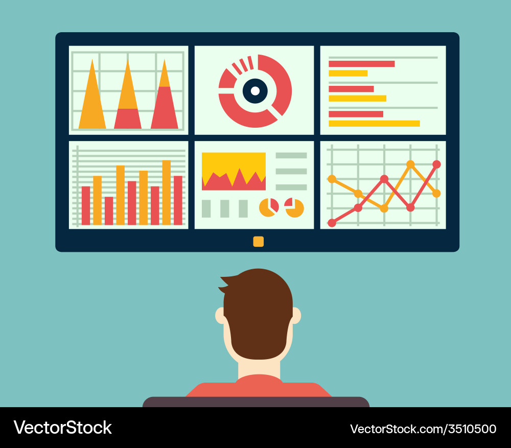 Dashboard Data Analysis & Monitoring vector image