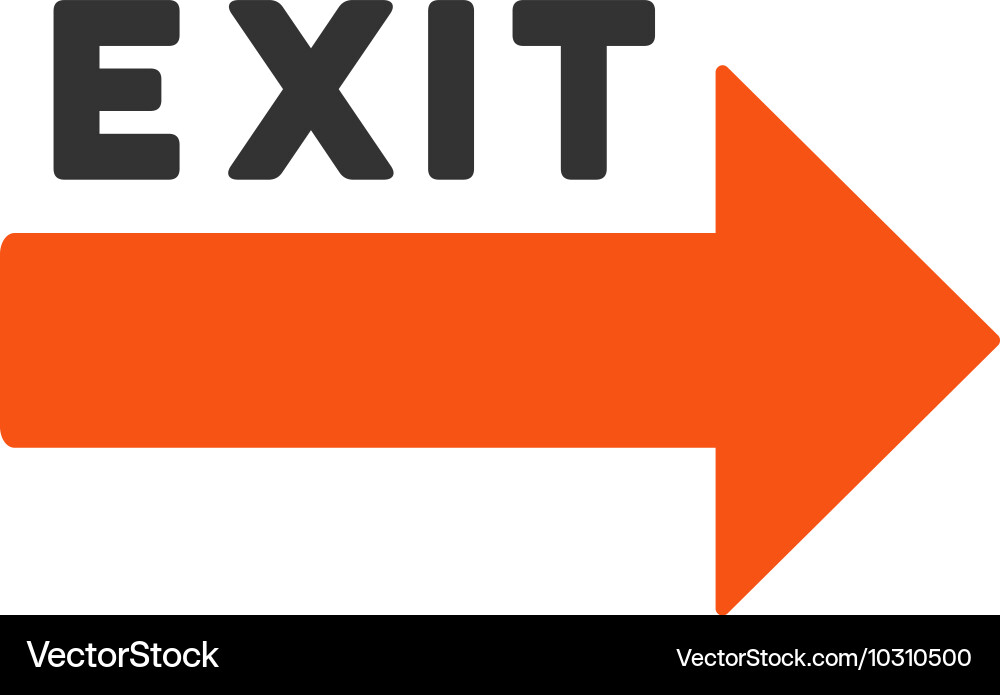 Exit arrow flat icon Vector Image