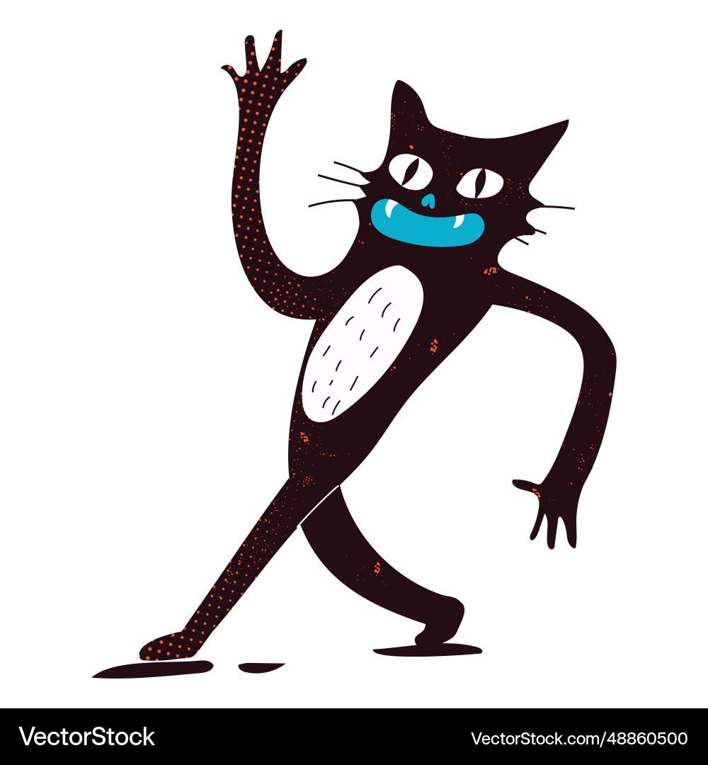 Funny walking cat character Funny walking cat character vector image