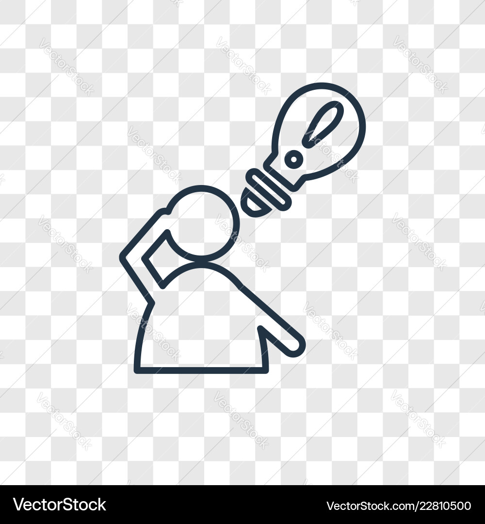 Idea concept linear icon isolated on transparent Idea concept linear icon isolated on transparent vector image