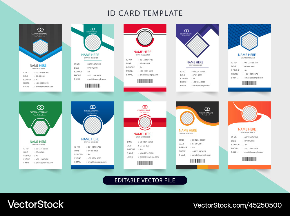 Office identity card set design with abstract vector image
