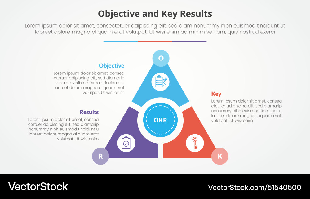 Okr objectives and key results framework Vector Image