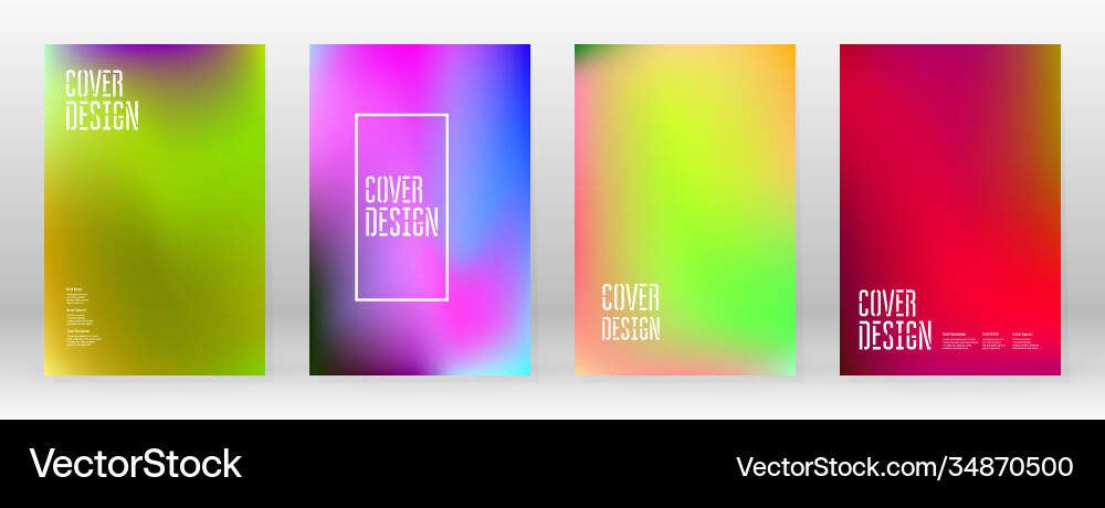 Pastel soft rainbow gradient set color background vector image