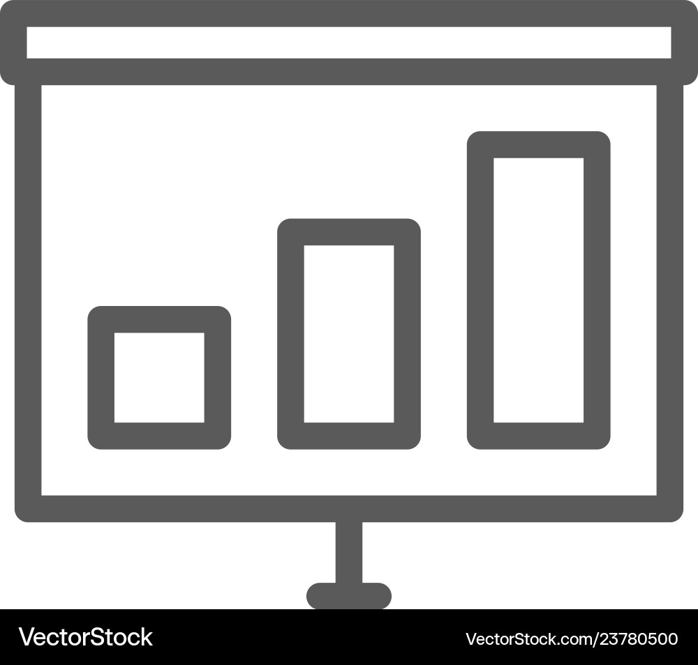 Presentation with growing schedule line icon Presentation with growing schedule line icon vector image