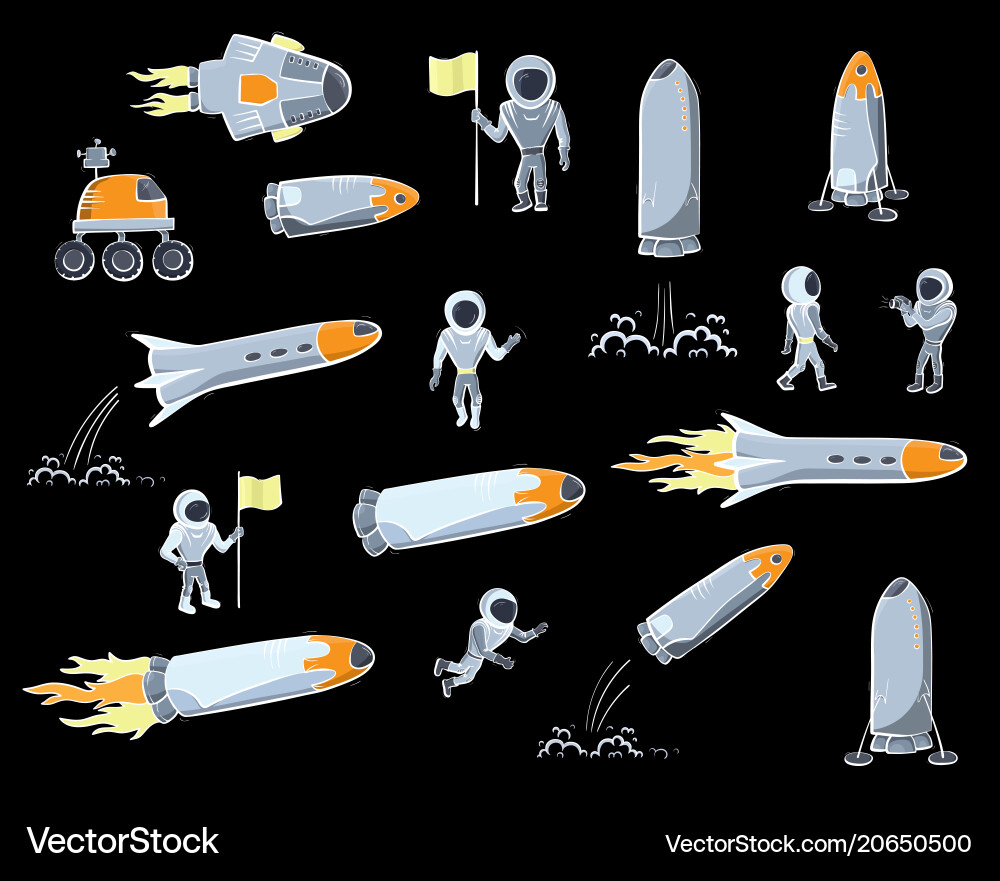 Set of space objects Vector Image