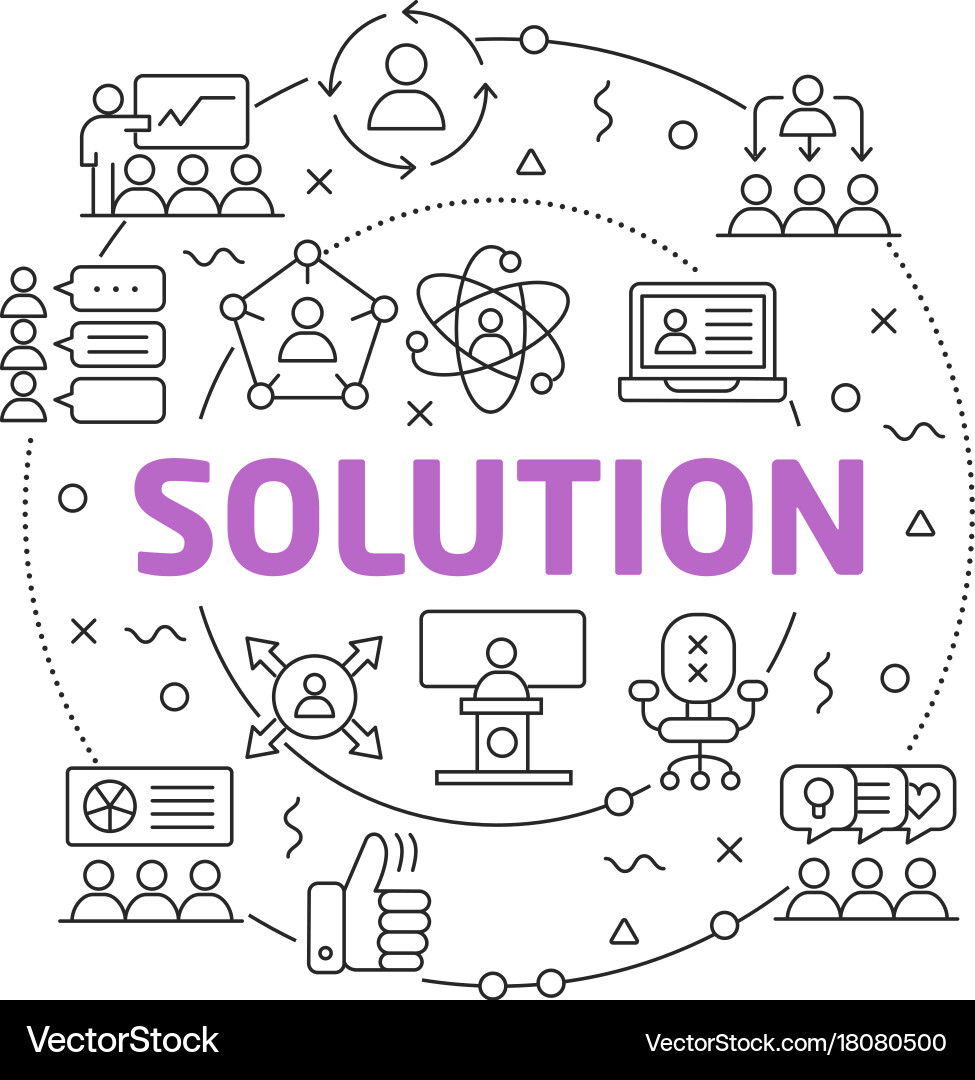 Solution linear slide Vector Image