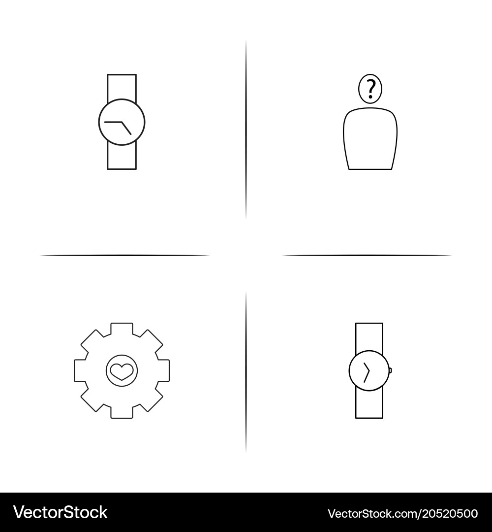 User interface simple linear icons set outlined vector image