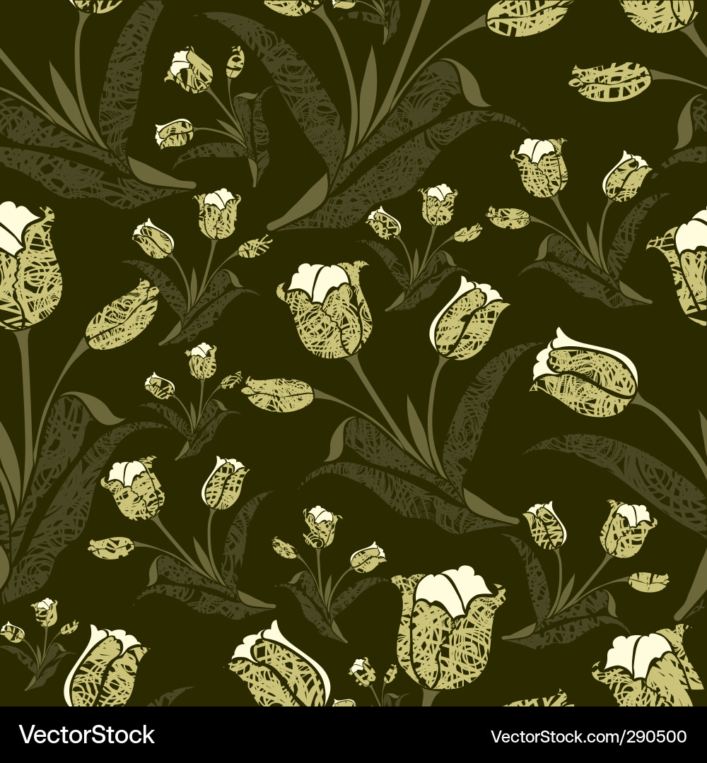 Vintage Floral Grunge Pattern Vector Image