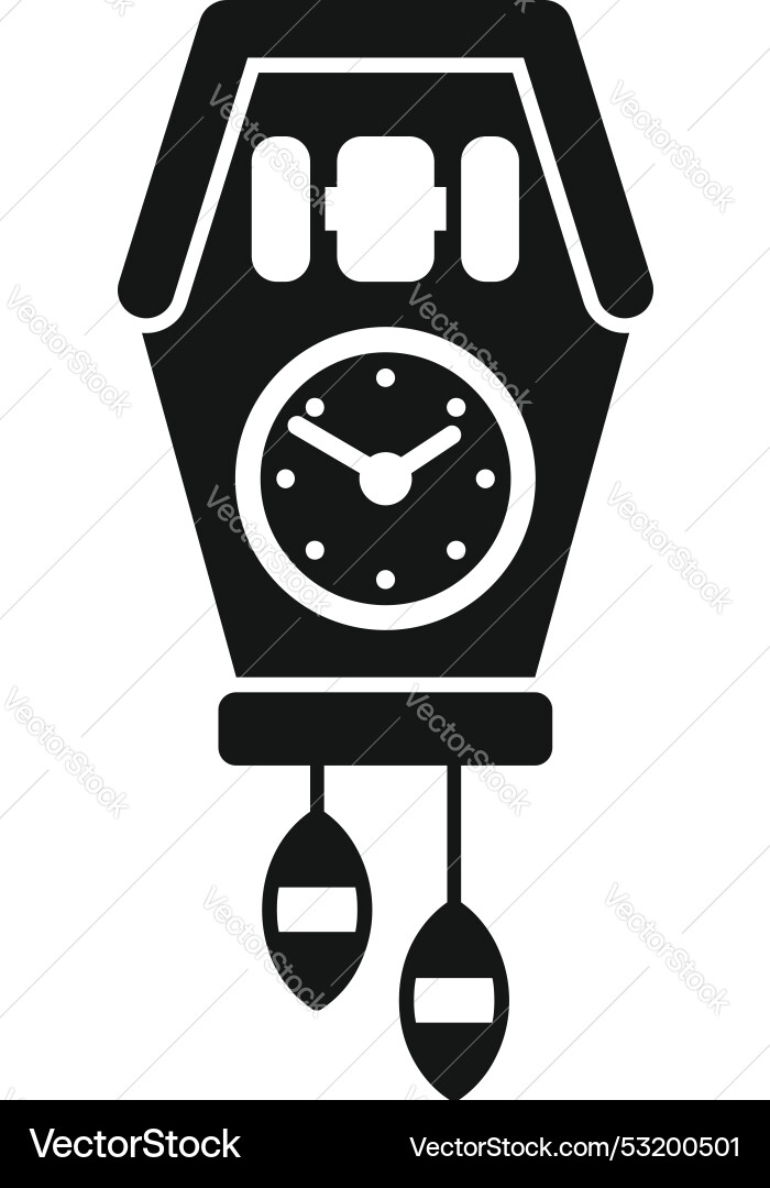 Antique cuckoo clock measuring time with pendulum Antique cuckoo clock measuring time with pendulum vector image