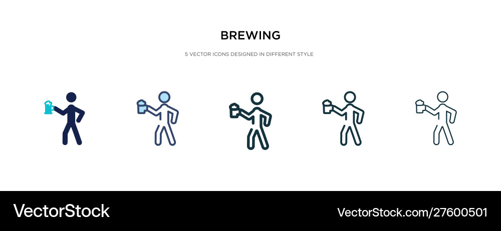 Brewing icon in different style two colored Brewing icon in different style two colored vector image