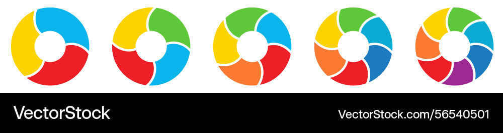 Circle divided into segments version with three Circle divided into segments version with three vector image