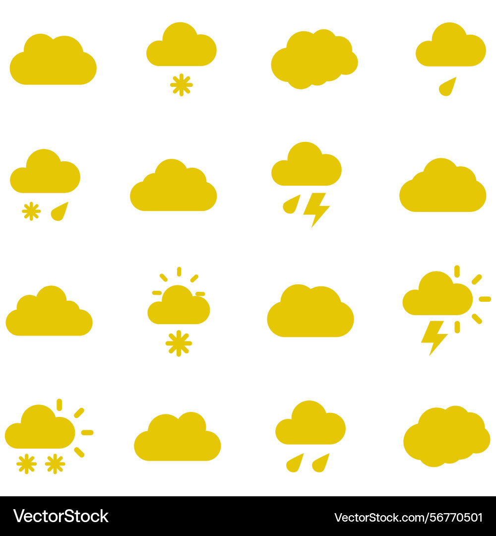 Clouds icons set of in different form Clouds icons set of in different form Vector Image