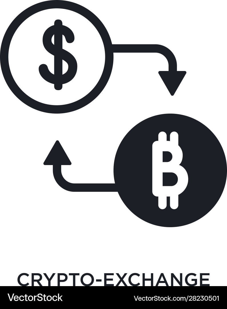 Crypto-exchange isolated icon simple element from Vector Image
