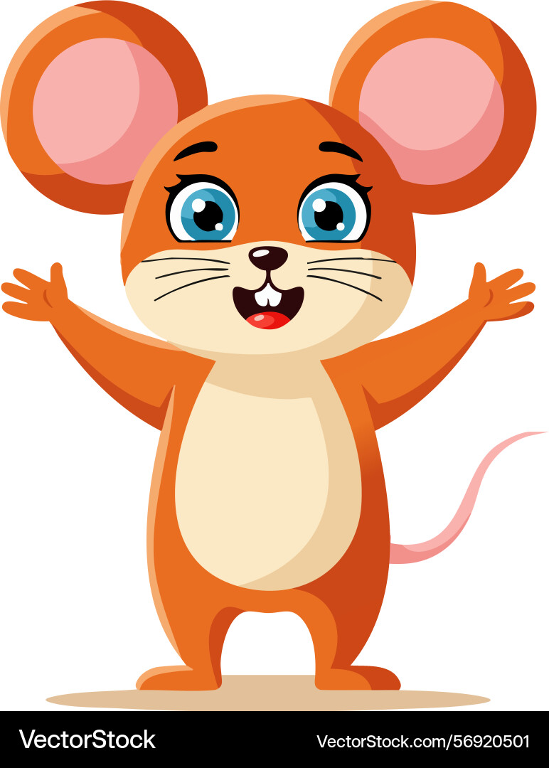 Cute happy cartoon mouse character with blue eyes – Royalty-Free Vector |  VectorStock, image size:772x1080
