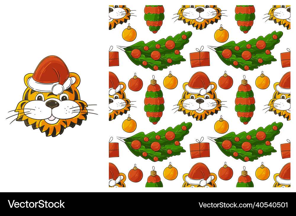 Cute set of element and seamless pattern ideal Vector Image
