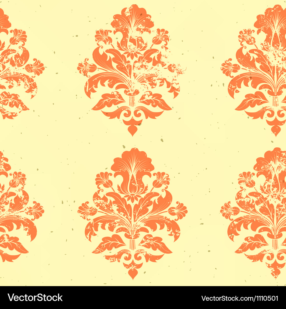 Damask Floral Pattern Element vector image
